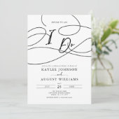 「結婚式の前に」リハーサルディナー招待状 ファンシーなスクリプト 招待状 (スタンド正面)