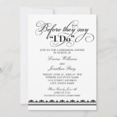 結婚式の前に 黒いリハーサルディナー 招待状 (正面)