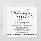 結婚式の前に 黒いリハーサルディナー 招待状 (正面)