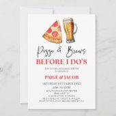 結婚式の前の食事会！ ピザとビールで乾杯！ 招待状 (正面)