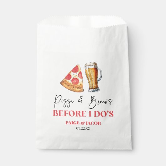 結婚式の前の食事会 ピザとビール フェイバーバッグ (正面)