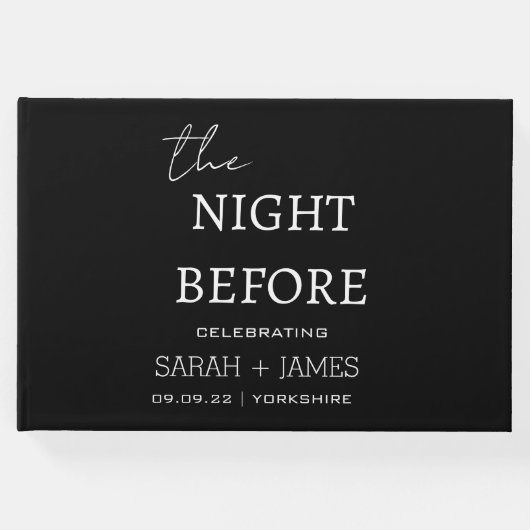 結婚式の前夜のミニマリスト・ブラック ゲストブック (正面)