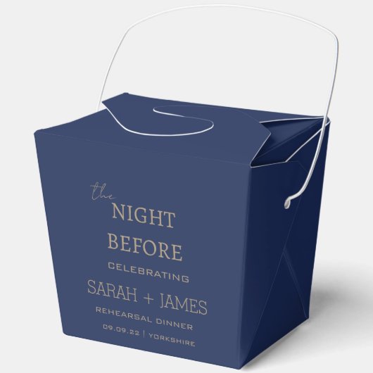 結婚式の前夜のミニマル海軍 フェイバーボックス (正面)