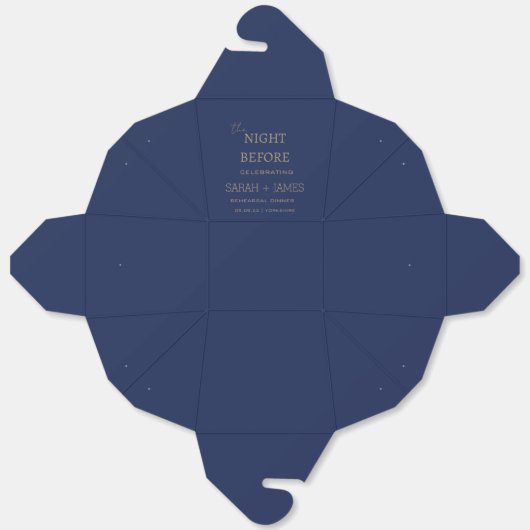 結婚式の前夜のミニマル海軍 フェイバーボックス (見開き)