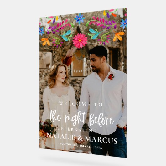 結婚式の前夜歓迎サインをアクリル アクリルサイン (傾斜)