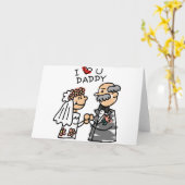 結婚式の前日の新婦と父 カード (黄色い花)