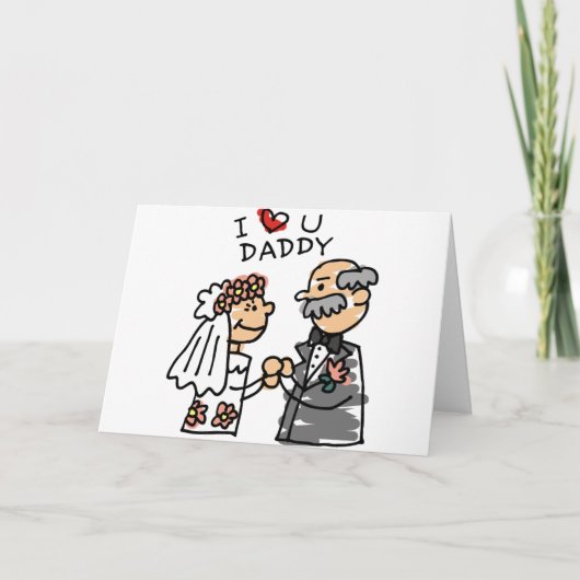 結婚式の前日の新婦と父 カード (正面)