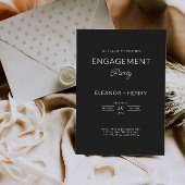 結婚式の前祝いの招待状 黒 招待状