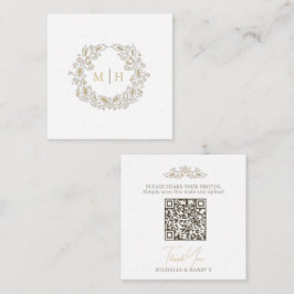 結婚式の収穫モノグラムQRコードフォト共有 エンクロージャーカード