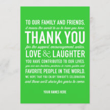 結婚式の受付での感謝メッセージカード