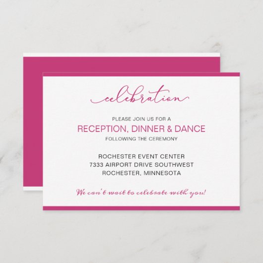 結婚式の受付カード（短いイベントの順序付き） 招待状 (正面/裏面)