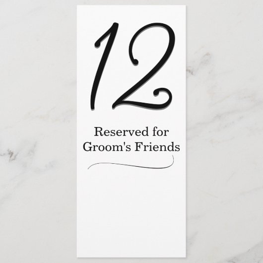 結婚式の受付テーブル番号 招待状 (正面)