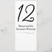 結婚式の受付テーブル番号 招待状 (裏面)