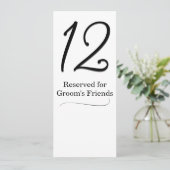 結婚式の受付テーブル番号 招待状 (スタンド正面)