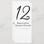 結婚式の受付テーブル番号 招待状 (正面/裏面)