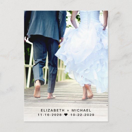 結婚式の受付写真の保存日 案内ポストカード (正面)