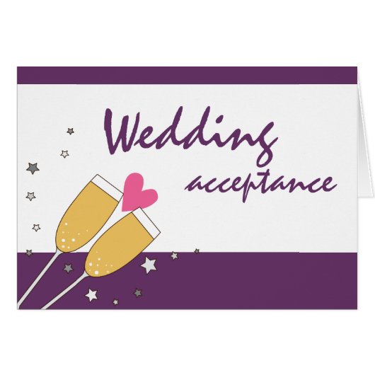 結婚式の受諾のシャンペンのトーストの紫色 (正面横)