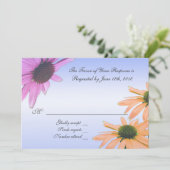 結婚式の受諾カード、デイジーの花 招待状 (スタンド正面)