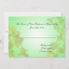 結婚式の受諾カード、黄色のチューリップの花 招待状