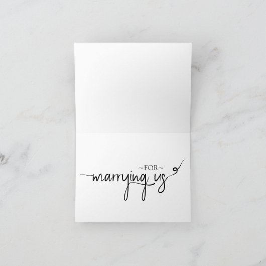 結婚式の司式者への感謝カード ふたりを結婚させてくれてありがとう サンキューカード (内部)