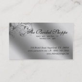 結婚式の名刺のダマスク織の花の明るいピンク 名刺 (裏面)