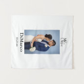 結婚式の名前と日付の写真 タペストリー (正面(横))