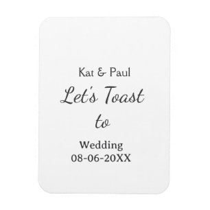 結婚式の名前と日付をシンプルに飾るカップルにお祝いを マグネット