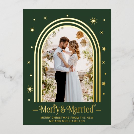 結婚式の報告 ポストカード 結婚おめでとうございます ホイル加工 (正面)