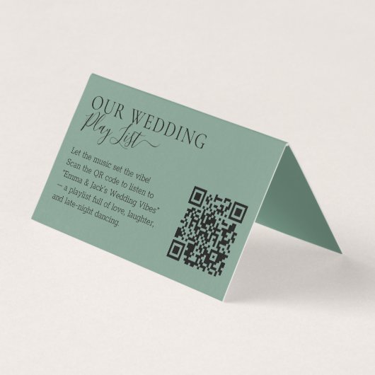 結婚式の士官候補生ブルーグリーンQRコードプレイリスト (正面)