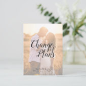 結婚式の変更 お詫びと延期のご案内 エレガントでおしゃれなカード ポストカード (スタンド正面)