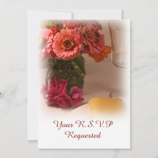 結婚式の夏の花の発表 案内状 (正面)