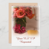 結婚式の夏の花の発表 案内状 (正面/裏面)