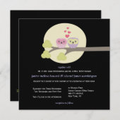 結婚式の夜のフクロウの可愛いイラスト招待状 招待状 (正面/裏面)