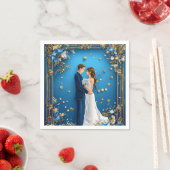 結婚式の夫婦の抱擁 レセプション テーブル装飾 スタンダードカクテルナプキン (インサイチュ)