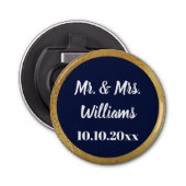 結婚式の婚約パーティの好意の金ゴールドのフェイクなボーダー 栓抜き (正面)