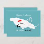 結婚式の宛先ジャマイカ日付を保存 セーブザデート (正面/裏面)