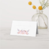 結婚式の席次表 - 水彩のピンクの花 - プレイスカード (裏面)