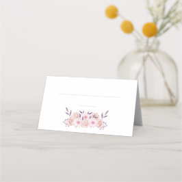 結婚式の席次表 - 水彩のピンクの花 - プレイスカード