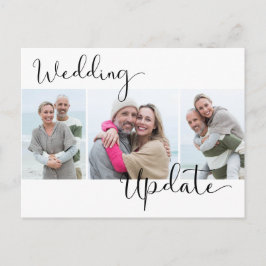 結婚式の延期のお知らせ 3枚の写真入り ポストカード