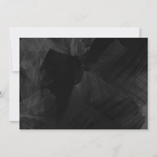 結婚式の延期メッセージのフォーマルな黒 招待状 (裏面)