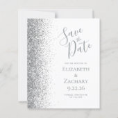 結婚式の延期・日程変更のお知らせ ホワイト シルバー (正面)
