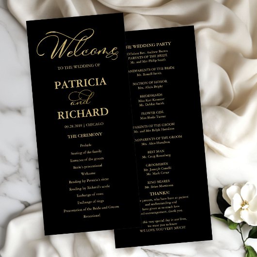 結婚式の式次第 セレモニープログラム ゴールド プログラム