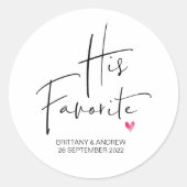 結婚式の引き出物お気に入りの可愛い彼 ラウンドシール (正面)