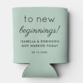 結婚式の引き出物から新しい開始へSage Green エレガント 缶クーラー (裏面)