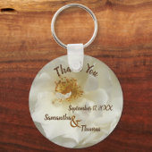 結婚式の引き出物かわいらしホワイトローズフォトフローラ キーホルダー (正面)