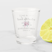 結婚式の引き出物がショットを撮る。結び目をShot Glに結び付けた ショットグラス (裏面)