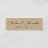 結婚式の引き出物しおりシンプルミニモダン スキニー名刺 (裏面)