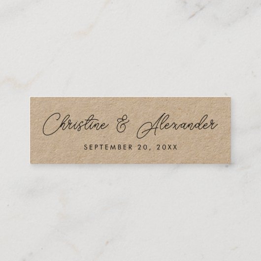 結婚式の引き出物しおりシンプルミニモダン スキニー名刺 (裏面)