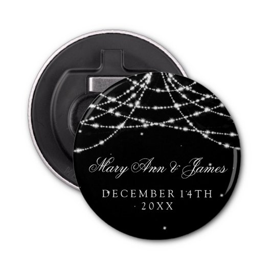 結婚式の引き出物のきらめくなひもの黒 栓抜き (正面)