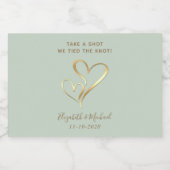 結婚式の引き出物のショットを取る我々は結び目のセージを結んだ リキュールボトルラベル (シングルラベル)